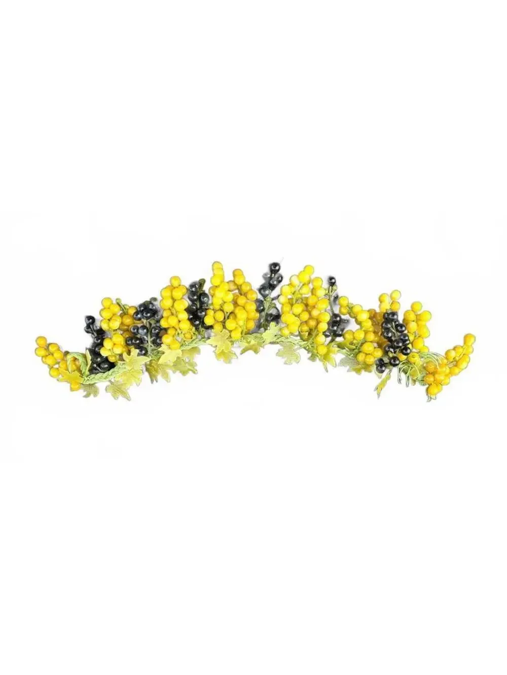 Vintage Artificial Grape Garland Swag Green Purple Grapes Fruit Leaves Vine